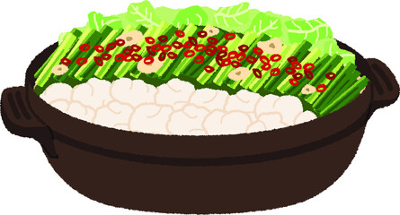 もつ鍋のイラスト