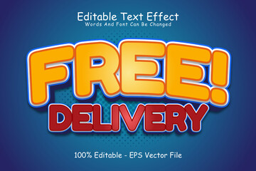 Free Delivery Editable Text Effect 3 Dimension Emboss Cartoon Style