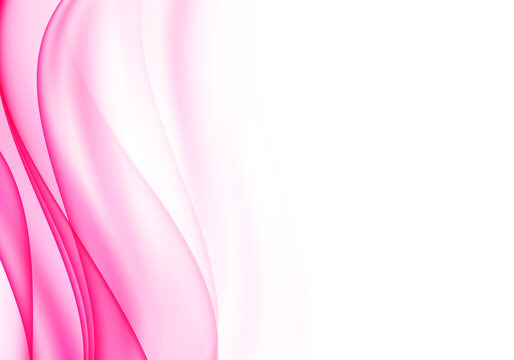Abstact pink wave design with white isolated background. Vector illustration.