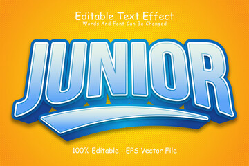 Junior Editable Text Effect 3 Dimension Emboss Modern Style