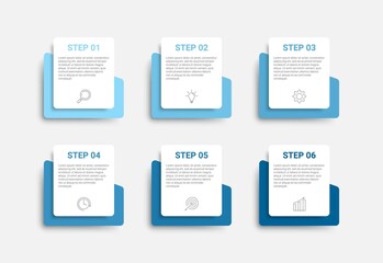 timeline infographic design with icons and 6 options or steps. infographics for business concept