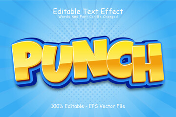 Punch Editable Text Effect 3 Dimension Emboss Cartoon Style