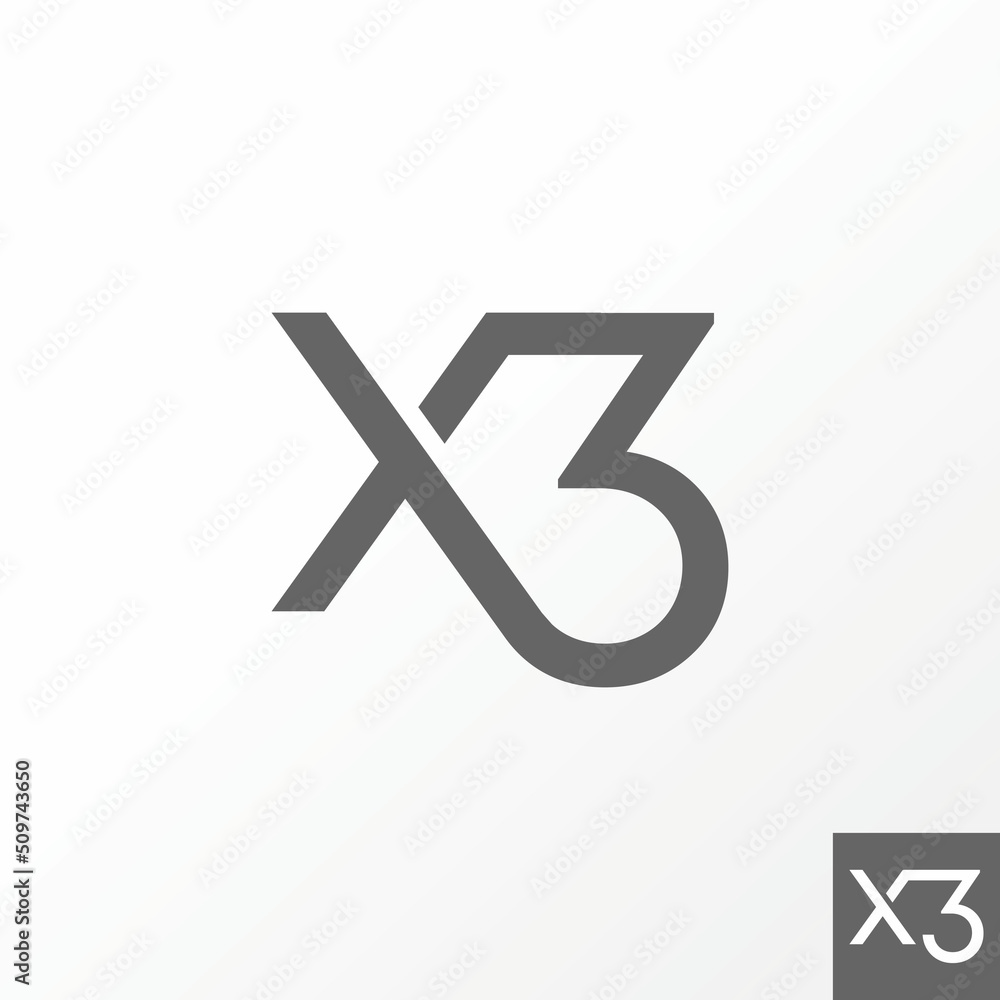 Poster unique but simple letter or word x3 cut connect sans serif font image graphic icon logo design abstr
