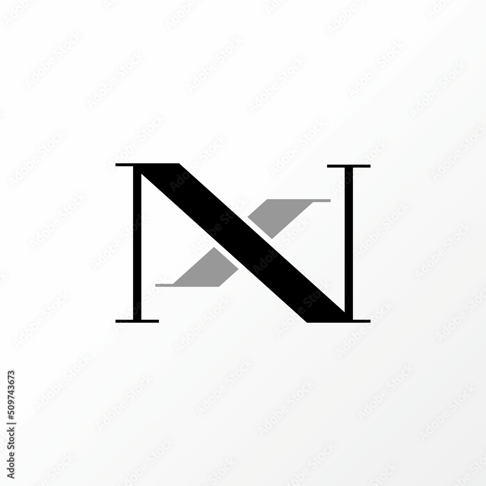 Poster unique letter or word xn cut line thin serif font like pattern ornament precision image graphic icon