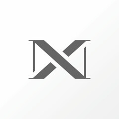 Unique letter or word XN cut line thin serif font like pattern precision image graphic icon logo design abstract concept vector stock. Can be used as a symbol related to initial or monogram