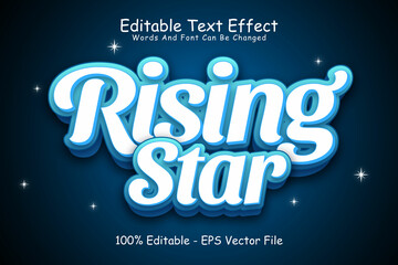 Rising Star Editable Text Effect 3 Dimension Emboss Modern Style