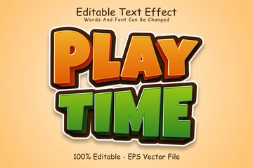 Play Time Editable Text Effect 3 Dimension Emboss Cartoon Style