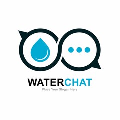 Water chat logo template vector. Suitable for nature, business, social network