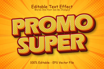 Promo Super Editable Text Effect 3 Dimension Emboss Cartoon Style
