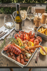 Assorted Seafood, Lobster, Crab, Shrimp, Crayfish, Restaurant seafood