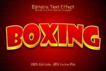 Boxing Editable Text Effect 3 Dimension Emboss Modern Style