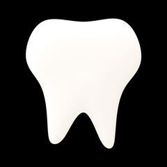 Isolated Tooth 3D Element On Black Background.