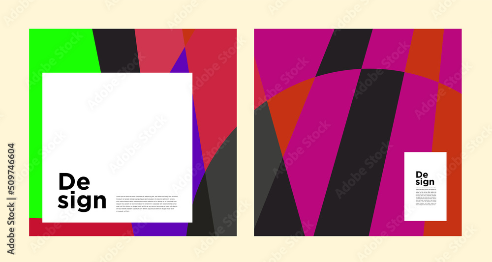 Poster vector colorful abstract geometric and curve for banner social media template