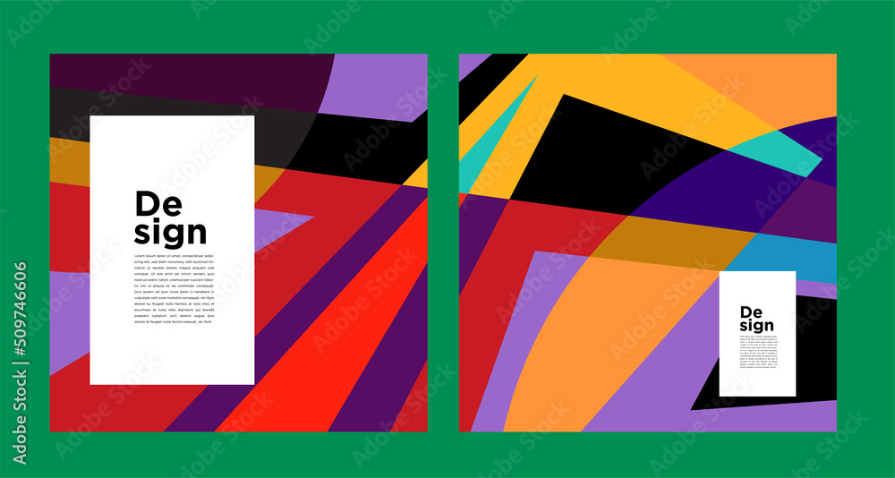 Poster vector colorful abstract geometric and curve for banner social media template