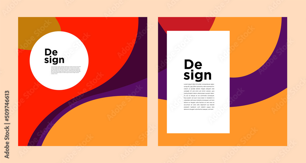 Poster vector colorful abstract geometric and curve for banner social media template