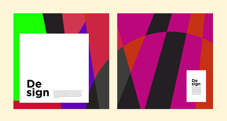 Vector colorful abstract geometric and curve for banner social media template