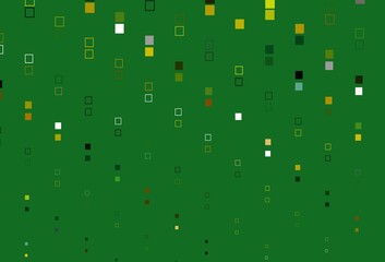 Light Green, Yellow vector pattern with crystals, rectangles.