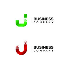 Abstract Letter J Logo design with Triangles Arrow Moving Forward for Financial Logistics Company