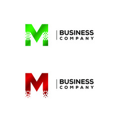 Abstract Letter M Logo design with Triangles Arrow Moving Forward for Financial Logistics Company