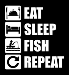 Eat Sleep Fish Repeat. Fishing T-Shirt Design