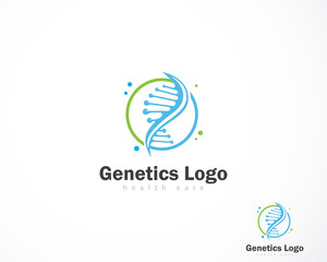 genetics logo creative DNA emblem design concept vector