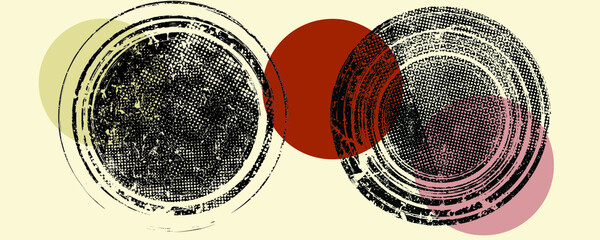 Glitch distorted geometric shapeS . Noise destroyed logo . Trendy defect error shapes . Glitched frame .Grunge textured . Distressed effect .Vector shapes with a halftone dots screen print texture.