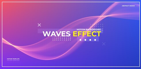 Blue and red abstract wave. Magic line design. Flow curve motion element. Neon gradient wavy illiustration.