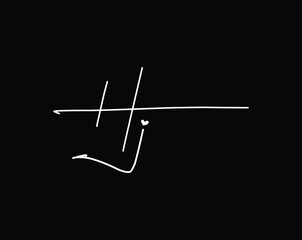 Fototapeta na wymiar Initial Letter Hj handwriting logo hand drawn template vector