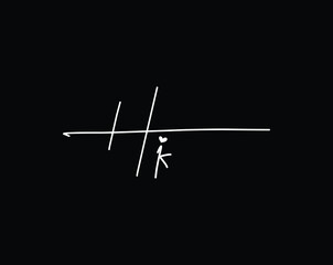 Fototapeta na wymiar Initial Letter Hk handwriting logo hand drawn template vector