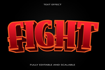Fight editable Text effect 3 Dimension emboss modern style