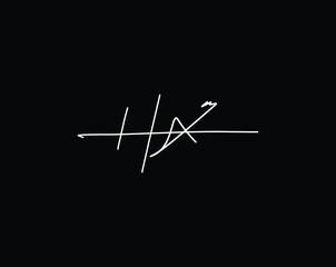 Initial Letter handwriting Hx logo hand drawn template vector