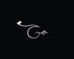 Initial Letter Go handwriting logo hand drawn template vector