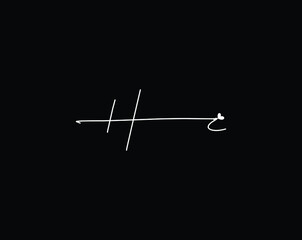 Initial Letter HC handwriting logo hand drawn template vector
