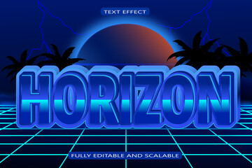 Horizon editable Text effect 3 Dimension emboss retro style