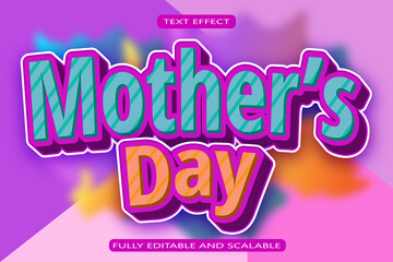 Mothers day editable Text effect 3 Dimension emboss modern style