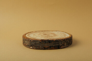 Round wooden podium for your design and advertising