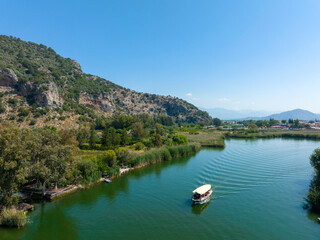 Best touristic destination of Turkey. River of Dalyan Village