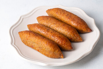 Turkish domestic special food icli kofte and oruk , domestic Turkish foods. Hatay oruk kofte.