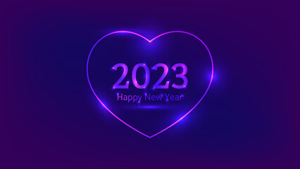 2023 Happy New Year neon background