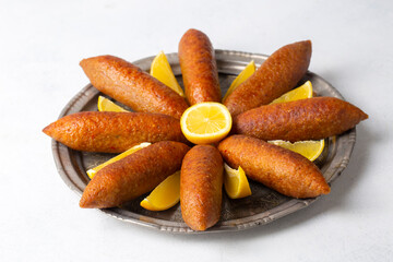 Turkish domestic special food icli kofte and oruk , domestic Turkish foods. Hatay oruk kofte.