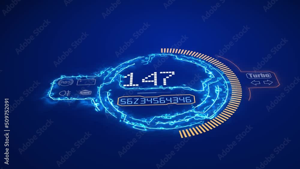 Poster close-up of a futuristic dashboard of a hybrid car, changing drive mode. supercar speedometer displa