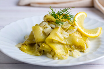 Turkish Squash Zucchini Slices cut with Knife - Kabak Siyirma