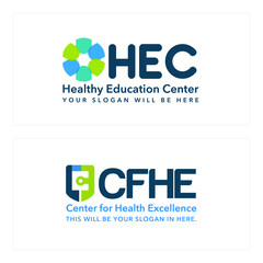 Vector illustration of healthy education center logo design template