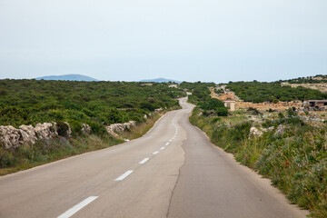Plateau road on croatian island Pag - 509753477