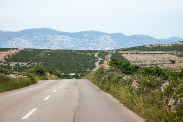 Plateau road on croatian island Pag - 509753486
