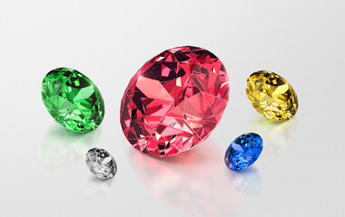 dazzling diamonds on a gray background ideas for best diamond jewelry designs. 3d render