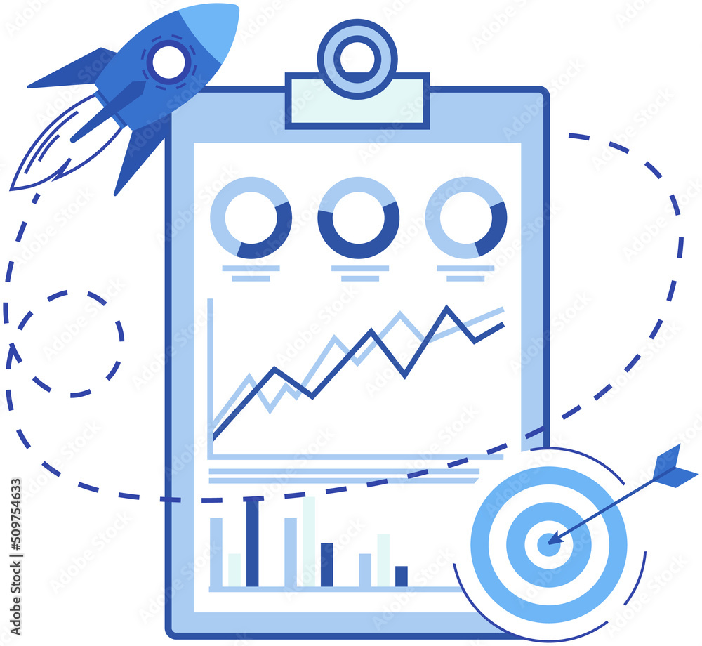 Poster infographic chart vector template. annual statistics curve graph design. market data diagrams. graph