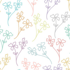 Cute pastel floral vector repeat pattern