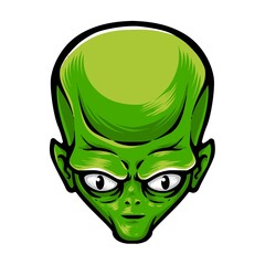 green alien head vector logo