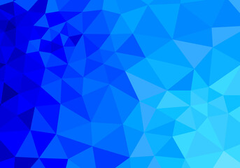 Fototapeta na wymiar 青色の幾何学的な背景素材。ダイヤモンドや氷のようなデザイン。